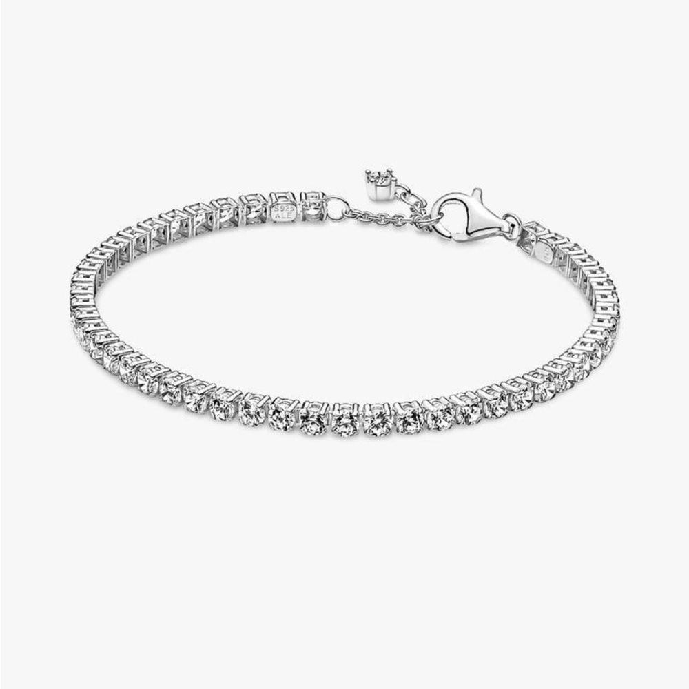 Elegant Silver Pandora Tennis Bracelet